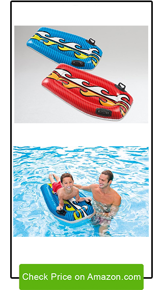 HONUTIGE Inflatable Surf Body Board with Handles Pool Float Boogie Board Portable Bodyboard Swimming Floating Mat Water Toy for Kids Adult Beginner