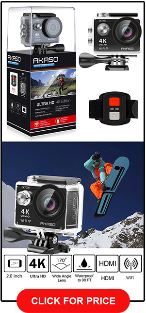 AKASO EK7000 4K WIFI Sports Action Camera Ultra HD Waterproof