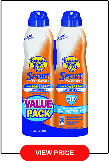 Banana Boat Ultra Mist Sport Performance Broad Spectrum Sun Care Sunscreen Spray - Twin Pack - SPF 30, 2 count, 6OZ