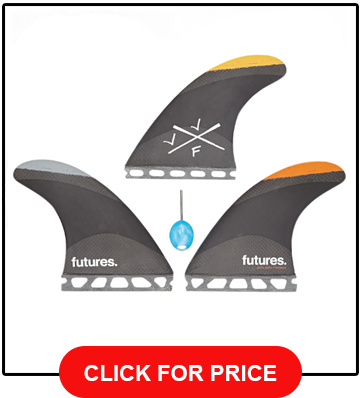 FCS Or Future Or White UPSURF Surfboard Twin Keel Fin Surf Thruster