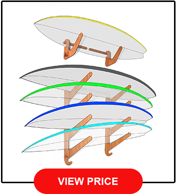 Bamboo Surfboard Quiver Rack, 5 Surfboards