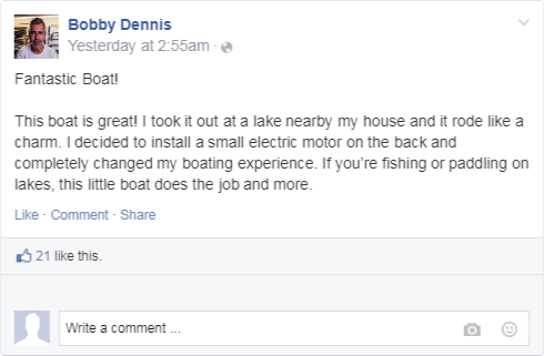 FB Testimonial Pontoon Boat