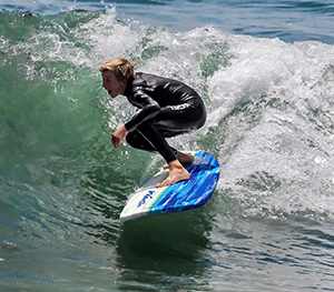 Surfing on Wavestorm Surfboard