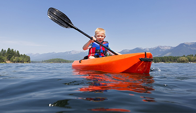 Kid sitting on Kayak